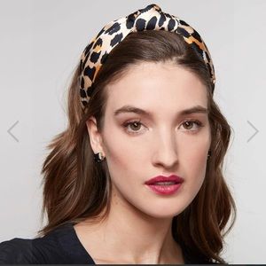 NWOT Lele Sadoughi slim silk leopard headband.